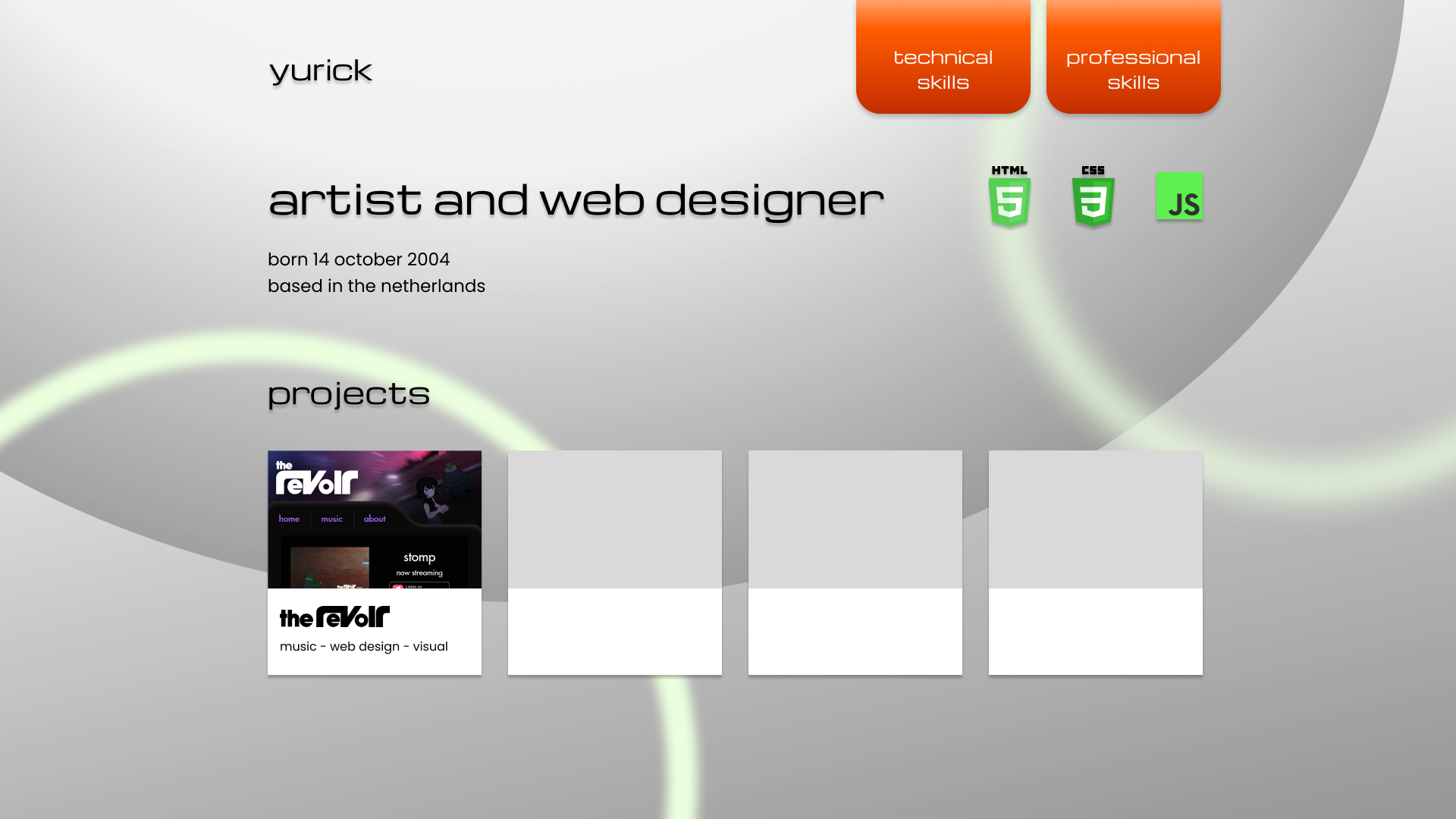 Portfolio with new buttons