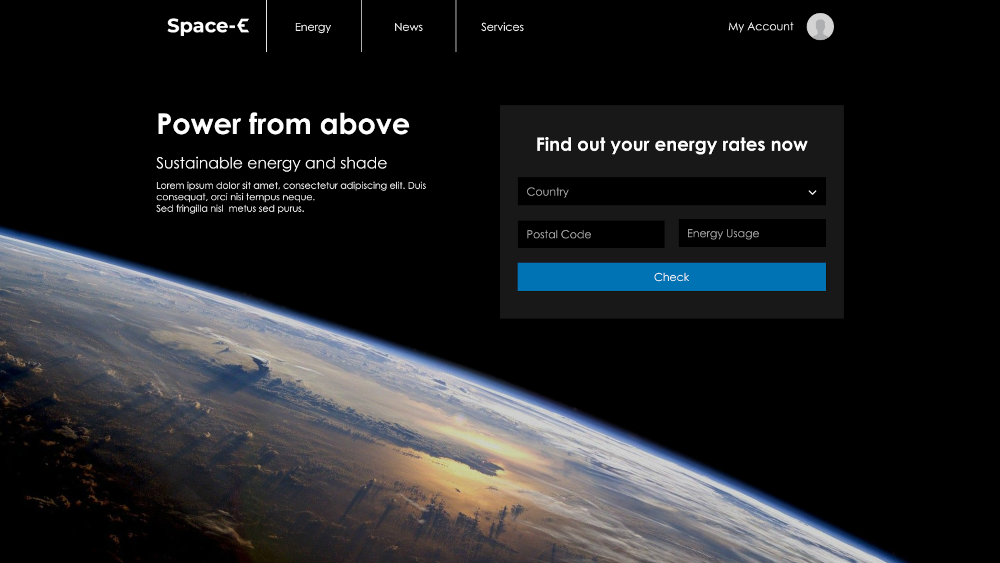 Figma prototype of Space-E site