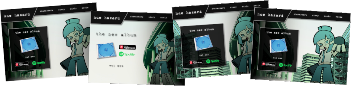 Hue Hazard Home Page Designs